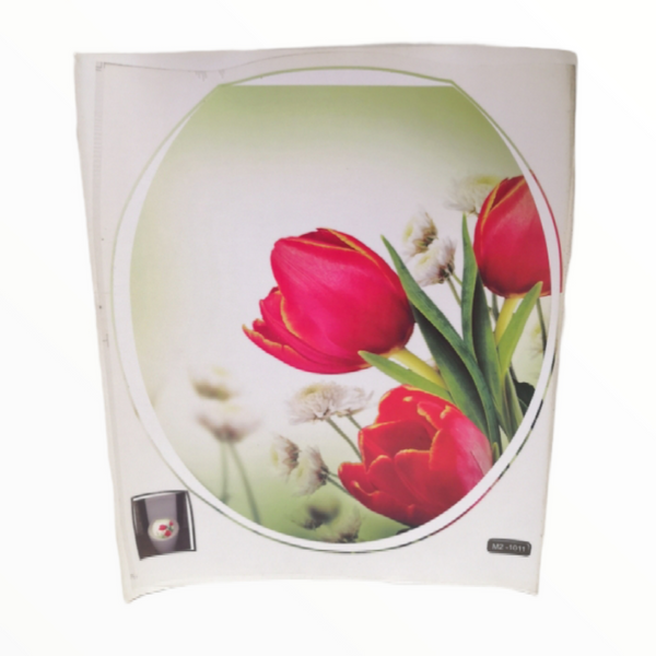Vinil Adhesivo Decorativo Taza Asiento Baño Tulipanes