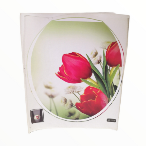 Vinil Adhesivo Decorativo Taza Asiento Baño Tulipanes