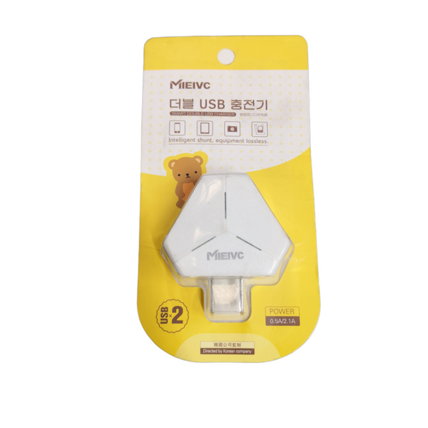 Cargador Adaptador USB 2 Salidas 5V 2.1A triangulo