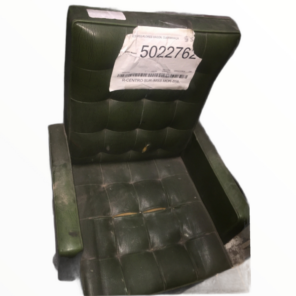SILLA OFICINA GIRATORIA VERDE VINIPIEL VINTAGE 107 X 65 USADA