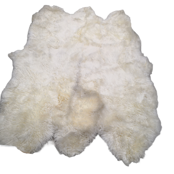 Tapete Alfombra piel natural Blanco suave 2x1.4m