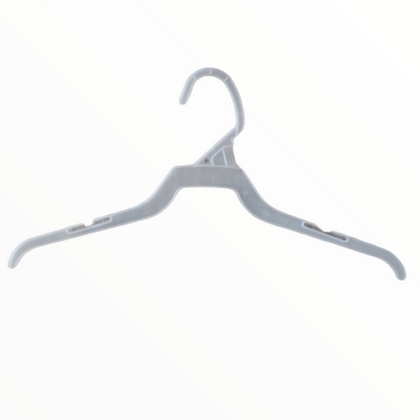Gancho plástico transparente para ropa 35 x 16cm Paquete 12pzs