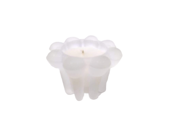Portavela de cristal vela flor candelero pack 3pz