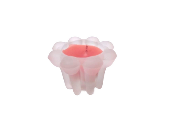 Portavela de cristal vela flor candelero pack 3pz