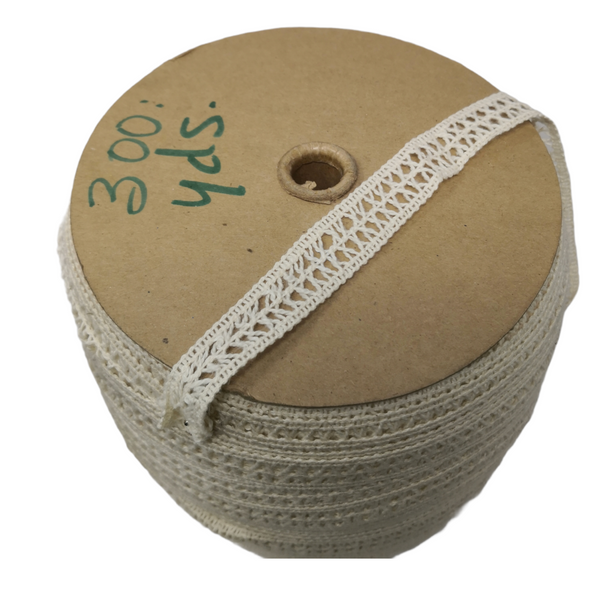 Bobina Entredós Bolillo Encaje Hilo Algodón 2cmx300 yds