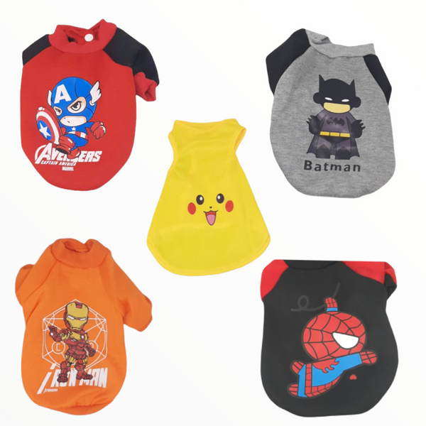 Ropa Perro Gato Sueter Mascota Super Heroes Talla Xs-S
