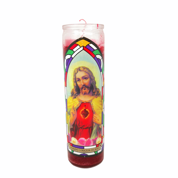 Vaso veladora religiosa 20cm San Judas Tadeo Sagrado Corazon
