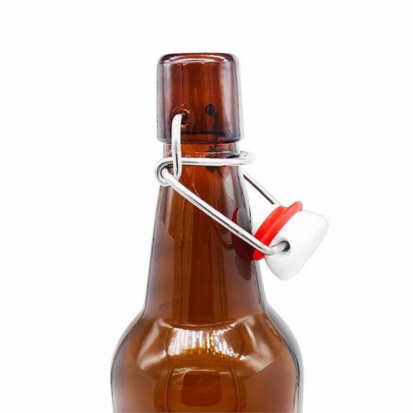 1 Botella De Vidrio Ambar +  Tapón Mecánico 500ml