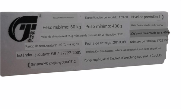 Bascula digital 60Kg uso rudo con batería portátil