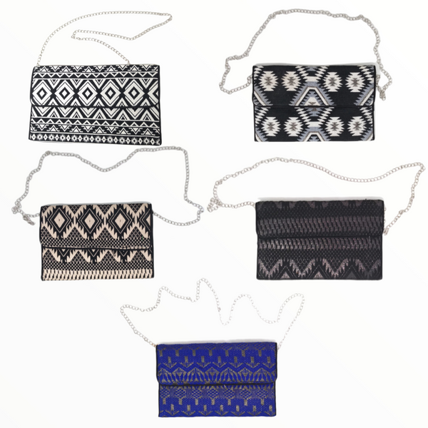 Bolsa Cartera De Mano Tejido Artesanal para Mujer Colores 20x31cms