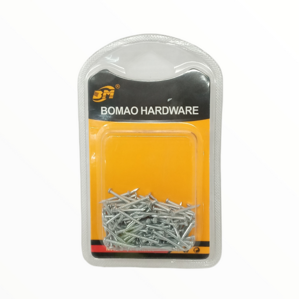 blíster con 1.35 pzas de Clavos Galvanizados Bomao Hardware 20x1.7MM  peso  70g