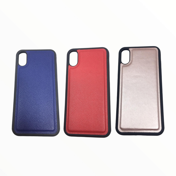 Funda Dura Generica para iPhone X Celular Piel Saffiano Colores