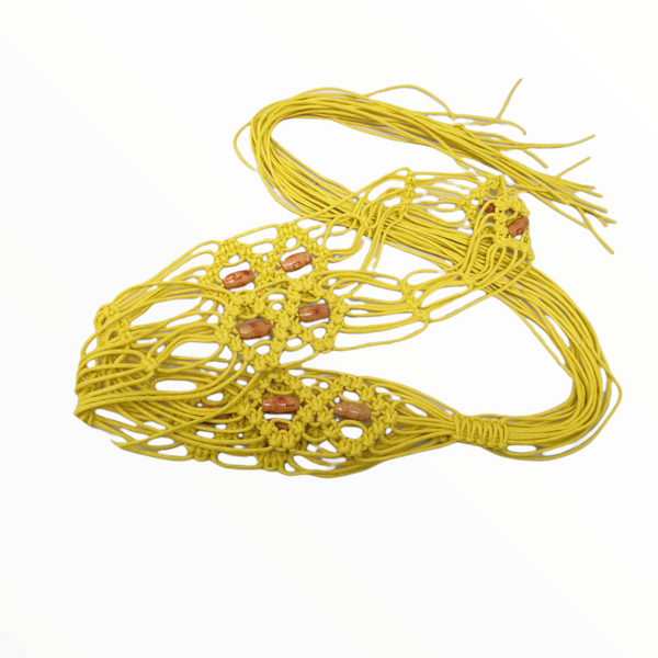 Cinturon de cuerda tejida estilo artesanal 1.8m colores