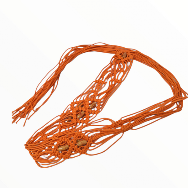 Cinturon de cuerda tejida estilo artesanal 1.8m colores