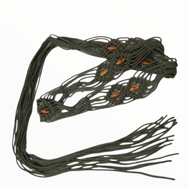 Cinturon de cuerda tejida estilo artesanal 1.8m colores