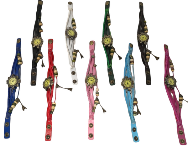 Reloj Vintage dije torre pulsera dama brazalete pack 4 pzs