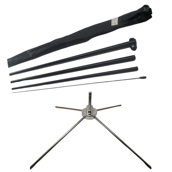 Asta de bandera 4.5m + base cruceta premium