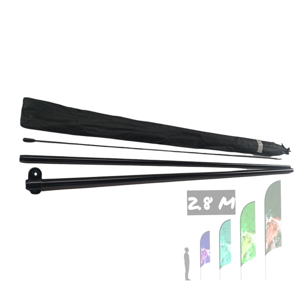 1 Asta de bandera 2.8m aluminio + fibra de vidrio