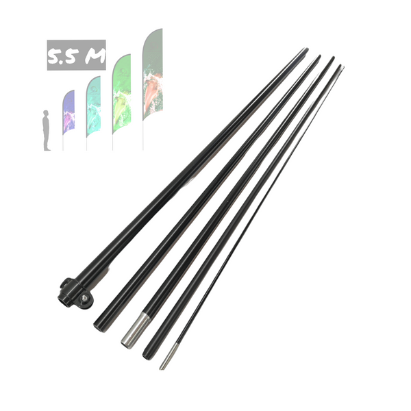1 Asta de bandera 5.5m aluminio + fibra de vidrio