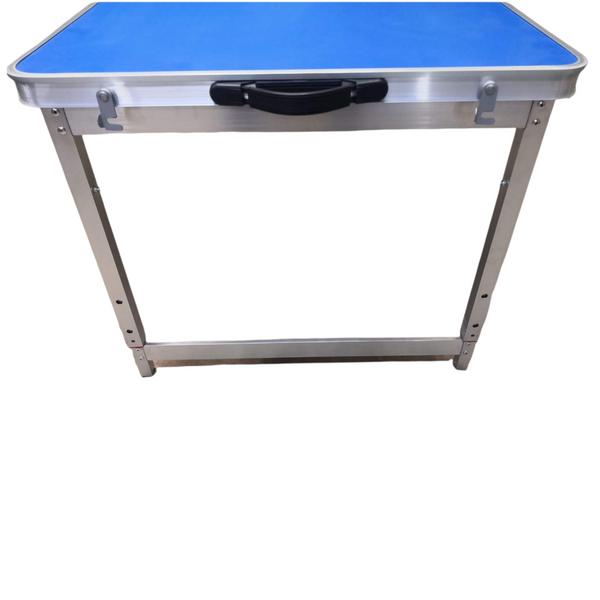 Mesa plegable portátil azul aluminio 1.20m