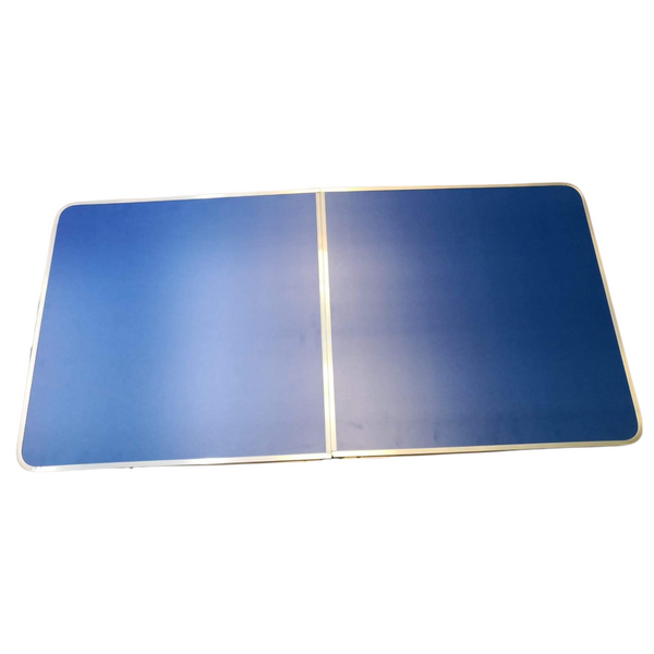 Mesa plegable portátil azul aluminio 1.20m