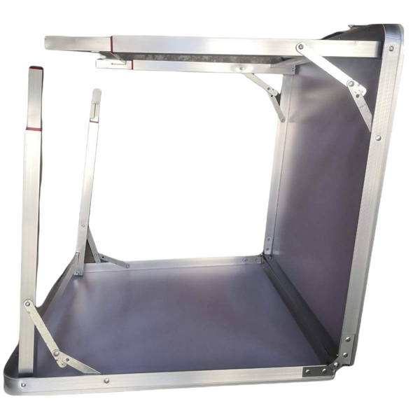 Mesa plegable portátil azul aluminio 1.20m