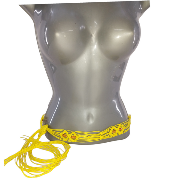 Cinturon de cuerda tejida estilo artesanal 1.8m colores