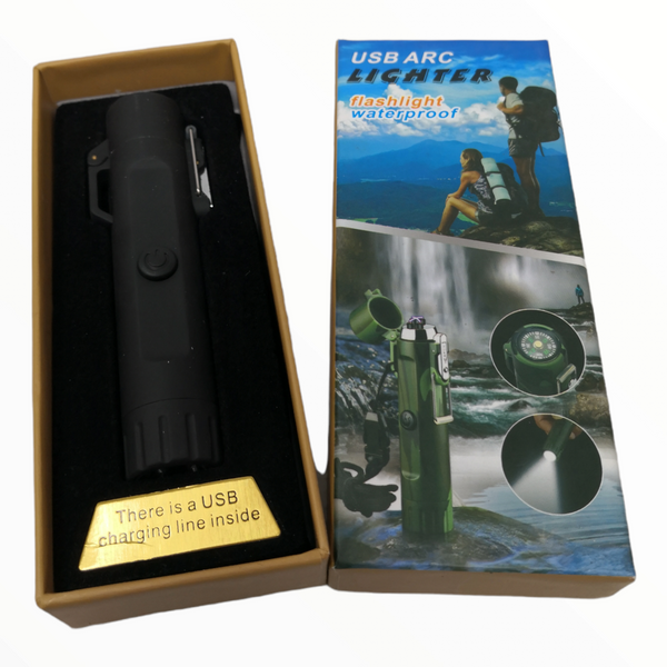 Linterna Recargable Tactica Multiusos con Brújula