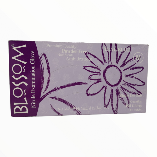 Guantes Nitrilo sin polvo texturizado Blossom 100 PZS azul