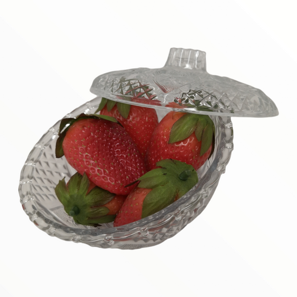 Dulcero jarrón decorativo de cristal rosaline 13 cm 2 pza