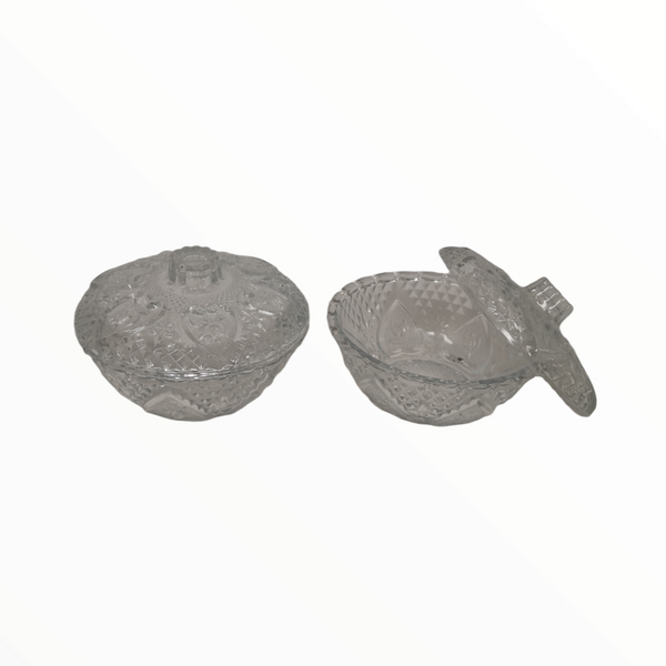 Dulcero jarrón decorativo de cristal rosaline 13 cm 2 pza