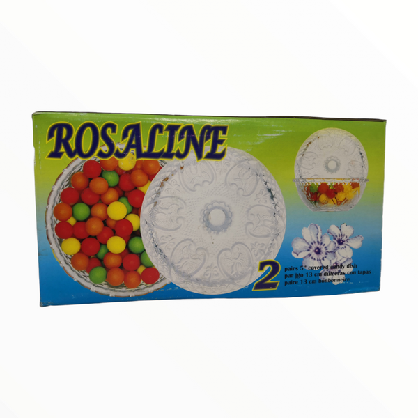 Dulcero jarrón decorativo de cristal rosaline 13 cm 2 pza