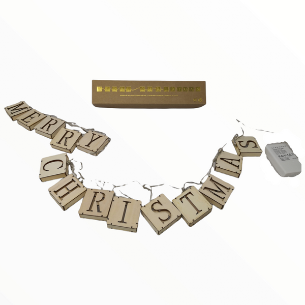 Guirnalda Luces Feliz Navidad Merry christmas de baterías