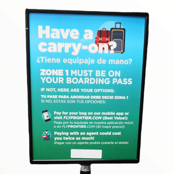 Porta letrero Marco control multitud publicidad 55x71cm