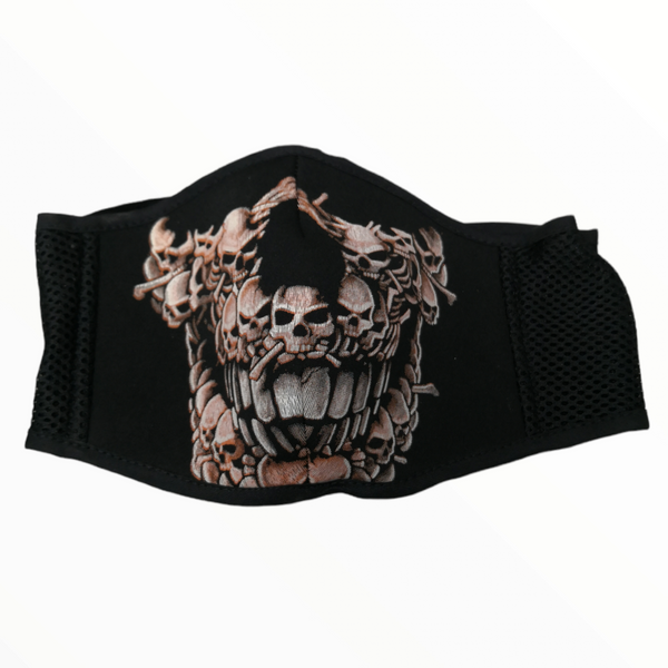 Cubrebocas Moticicleta Moto Biker Diseño Calavera Negro