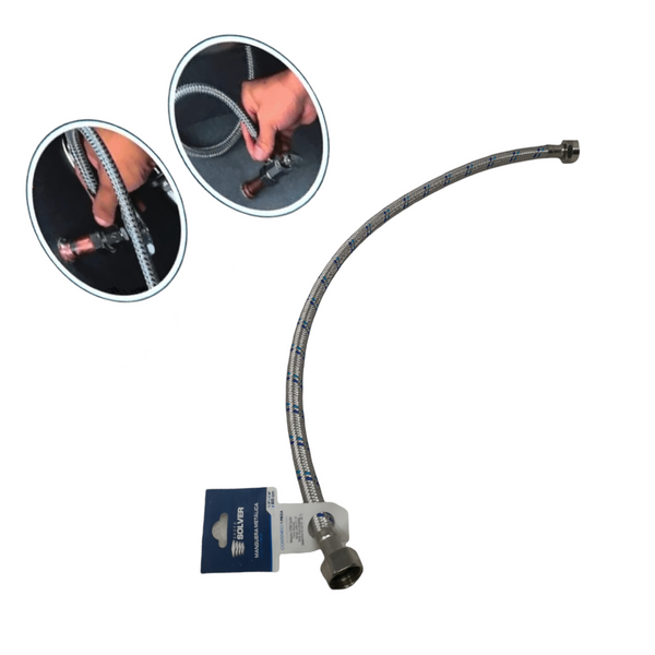 10 Manguera flexible Lavabo Fregadero 1/2x1/2x100cm solver