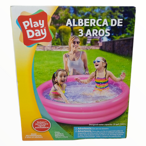 Alberca Piscina Inflable Infantil Niños 3 Aros 165 X 35 Cm.