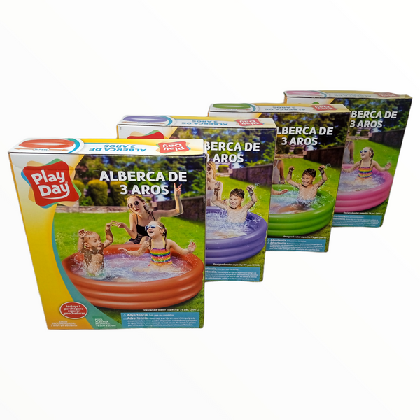 Alberca Piscina Inflable Infantil Niños 3 Aros 165 X 35 Cm.