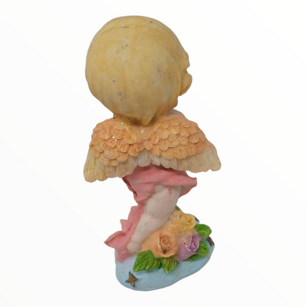 Colección Adorno de Resina Angelitos con Rosas 8cm Pack 12pz