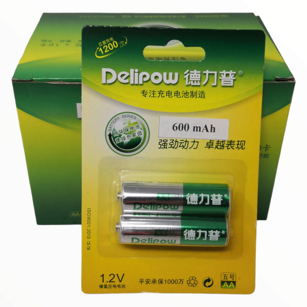 Batería Pila AA recargable 600mah Delipow Pack 20 pz mayoreo