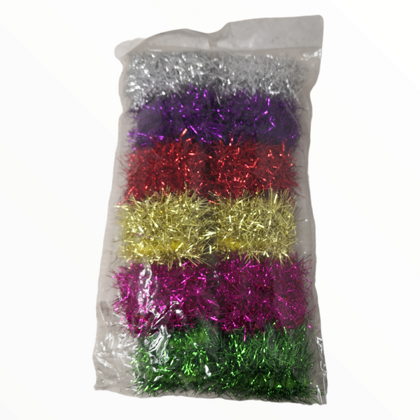 Donas Cabello Infantil Colores Escarcha Navideña Pack 12pz