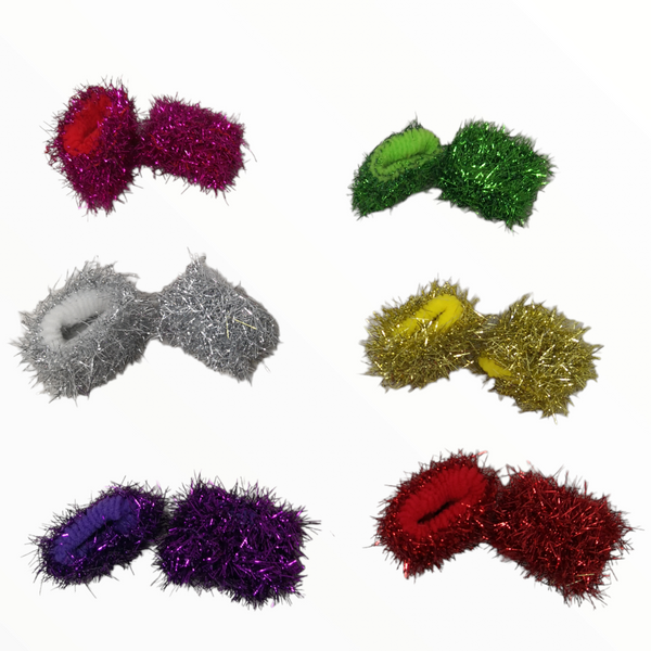 Donas Cabello Infantil Colores Escarcha Navideña Pack 12pz