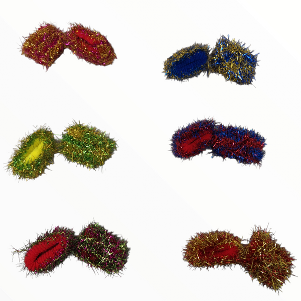 Donas Cabello Infantil Colores Escarcha Navideña Pack 12pz