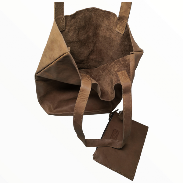 Bolsa De Piel Para Mujer Con Cosmetiquera Casita Xaman