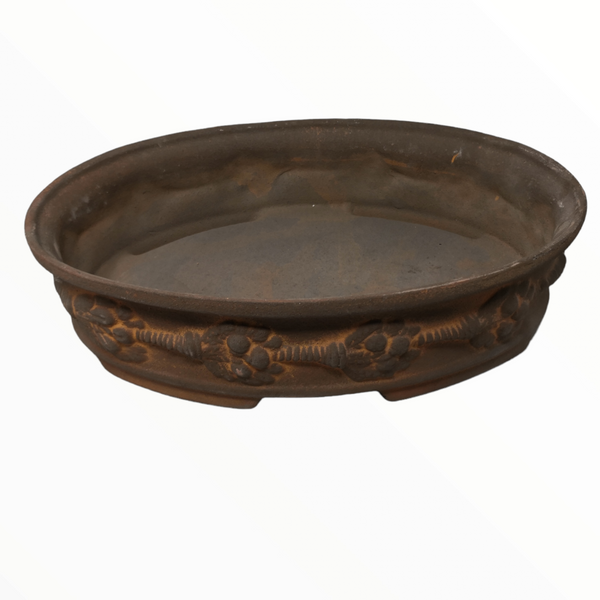 Maceta Artesanal de Barro Ovalada Decoración Rustico