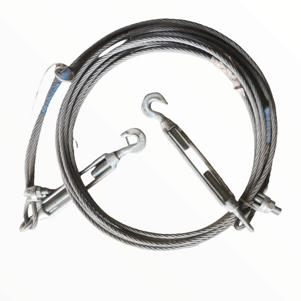 Bobina rollo cable de acero 5/16"x 8.5 m con tensores