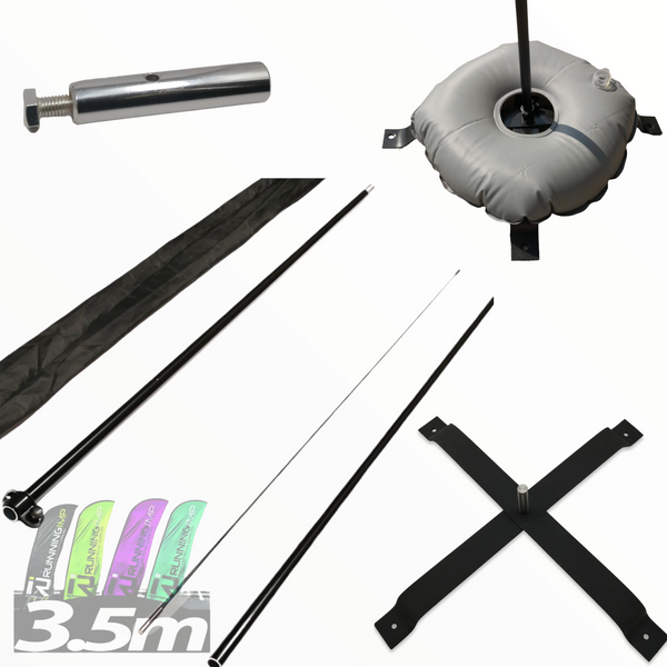 1 asta bandera 3.5 + cruceta simple + pivote + dona soporte