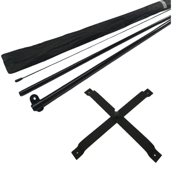 1 Estructura Base Porta Flag Banner Bandera Asta 3.5m Sin Lona Base estructura cruceta+ pivote