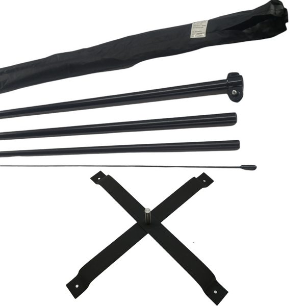 1 Estructura Base Porta Flag Banner Bandera Asta 4.5m Sin Lona Base estructura cruceta+ pivote