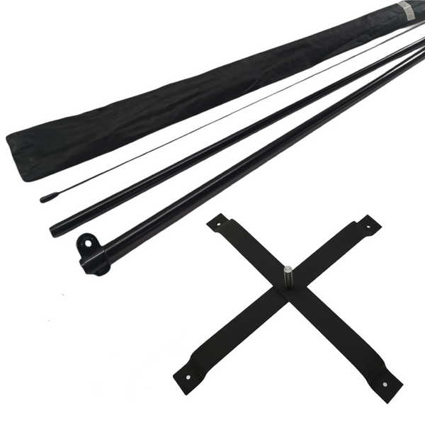Asta de bandera 2.8m+ Base estructura cruceta+ pivote